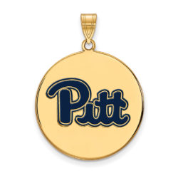 14k Gold Plated Silver U. of Pittsburgh Large Enamel Disc Pendant