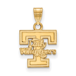 14k Gold Plated Silver U. of Tennessee Small 'T' Logo Pendant