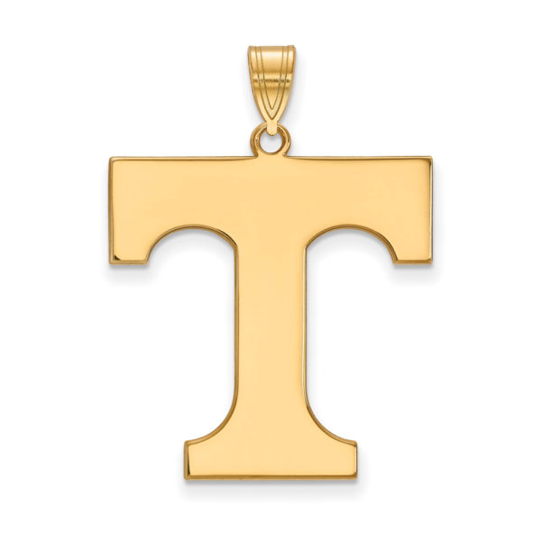 14k Gold Plated Silver U. of Tennessee XL Initial T Pendant