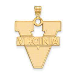 14k Gold Plated Silver U. of Virginia XL 'V' Logo Pendant