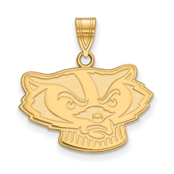 14k Gold Plated Silver U. of Wisconsin Medium Mascot Pendant