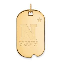 14k Gold Plated Silver U.S. U.S. Naval Academy Large Dog Tag Pendant