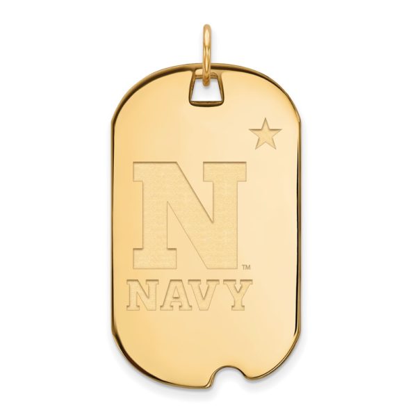 14k Gold Plated Silver U.S. U.S. Naval Academy Large Dog Tag Pendant