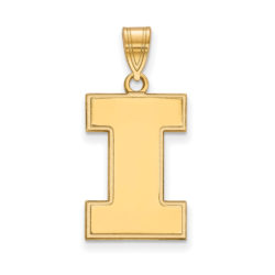 14k Gold Plated Silver Univ. of Illinois Large Initial I Pendant