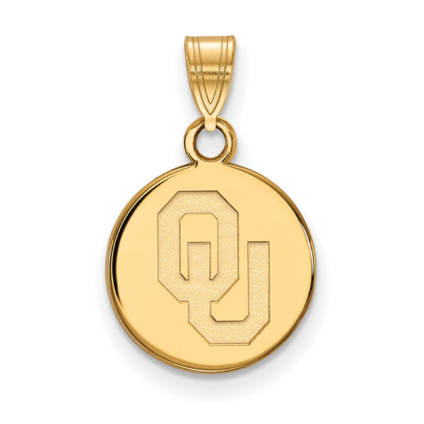 14k Gold Plated Silver Univ. of Oklahoma Small Disc Pendant