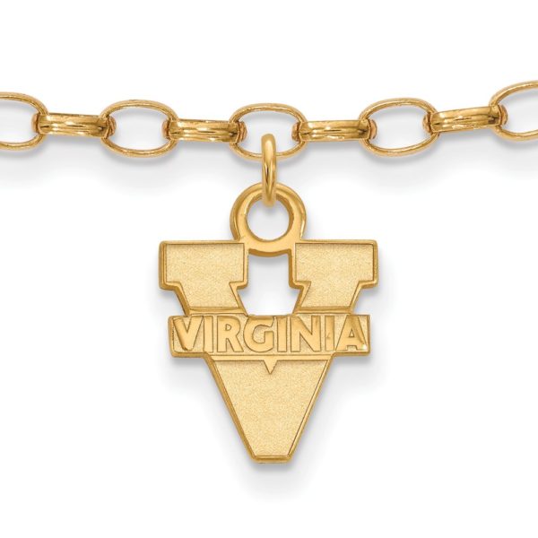 14k Gold Plated Silver University of Virginia Anklet, 9 Inch