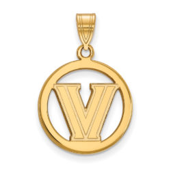 14k Gold Plated Silver Villanova U. SM Logo Circle Pendant