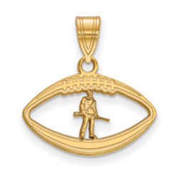 14k Gold Plated Silver West Virginia U. Mascot Football Pendant