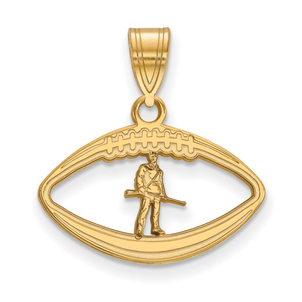 14k Gold Plated Silver West Virginia U. Mascot Football Pendant