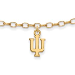 14k Gold Plated Sterling Silver Indiana University Anklet, 9 Inch