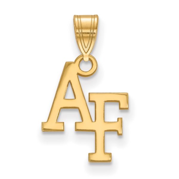 14k Yellow Gold Air force Academy Small 'AF' Pendant