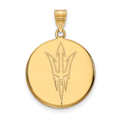 14k Yellow Gold Arizona State Large Disc Logo Pendant