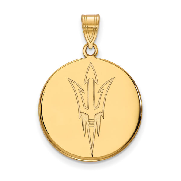 14k Yellow Gold Arizona State Large Disc Logo Pendant