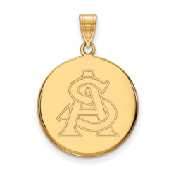 14k Yellow Gold Arizona State Large Disc Pendant