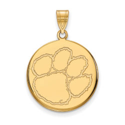 14k Yellow Gold Clemson U Large Disc Pendant