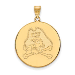 14k Yellow Gold East Carolina U XL Disc Pendant