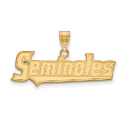 14k Yellow Gold Florida State Medium 'Seminoles' Pendant