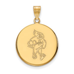 14k Yellow Gold Iowa State Large Mascot Disc Pendant