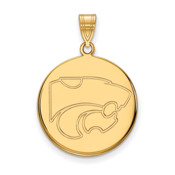 14k Yellow Gold Kansas State Large Disc Pendant