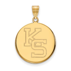 14k Yellow Gold Kansas State Large Pendant