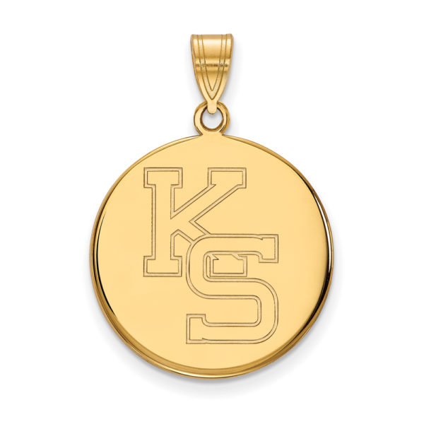 14k Yellow Gold Kansas State Large Pendant