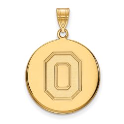 14k Yellow Gold Ohio State Large Disc Pendant