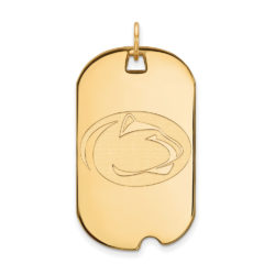 14k Yellow Gold Penn State Large Dog Tag Pendant