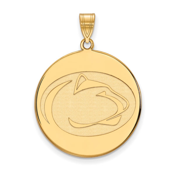 14k Yellow Gold Penn State XL Logo Disc Pendant