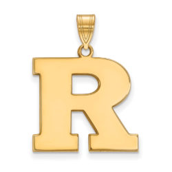 14k Yellow Gold Rutgers Large Initial R Pendant