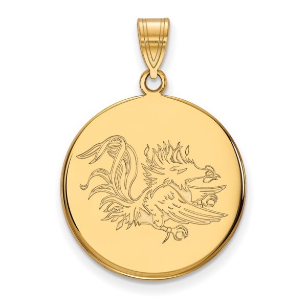 14k Yellow Gold South Carolina Large Disc Pendant