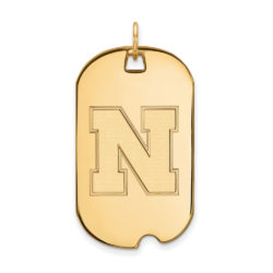 14k Yellow Gold U. of Nebraska Large Dog Tag Pendant