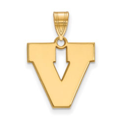 14k Yellow Gold U. of Virginia Medium Initial V Pendant