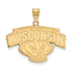 14k Yellow Gold U. of Wisconsin Large Mascot Logo Pendant