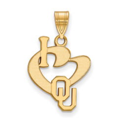 SS w/GP U. of Oklahoma Large I Love Logo Pendant