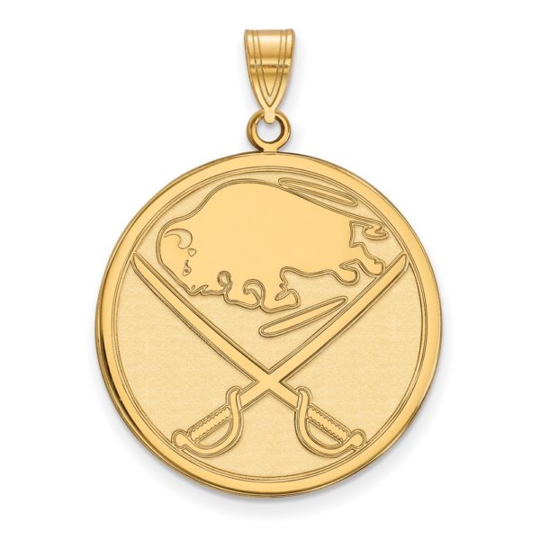 10k Yellow Gold NHL Buffalo Sabres XL Disc Pendant