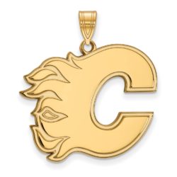 10k Yellow Gold NHL Calgary Flames XL Pendant