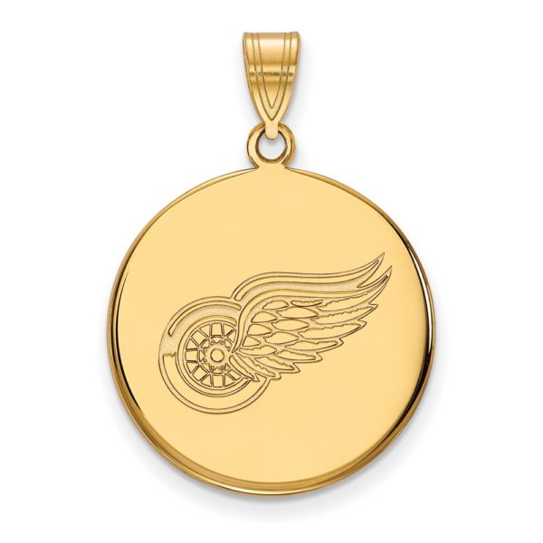 10k Yellow Gold NHL Detroit Red Wings Large Disc Pendant