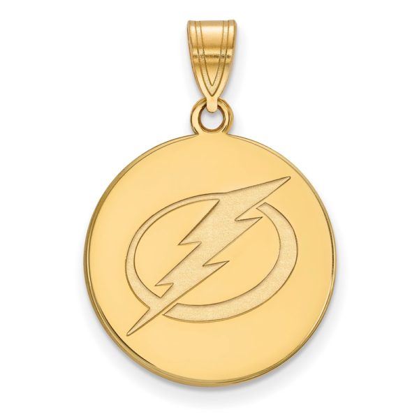 14k Yellow Gold NHL Tampa Bay Lightning Large Disc Pendant