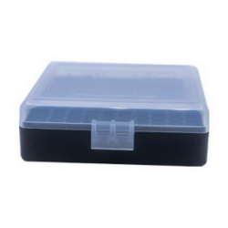 Berrys Bullets .22lr 100 Round Flip-Top Ammo Box, Clear/Black - 63600