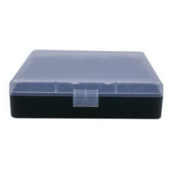 Berrys Bullets 008 .40 S&W/.45 ACP/10mm 100 Round Flip-Top Ammo Box, Clear/Black - 16678