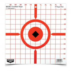Birchwood Casey Rigid 12" x 12" Crosshair Sight-In Target, Orange/Black, 10/pack - 37210