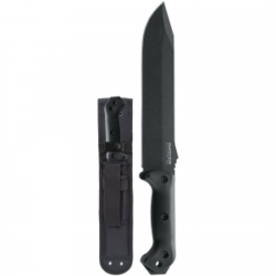 KA-BAR Becker Combat Bowie Clip Point Fixed Blade Knife, 9.25", Black - BK9