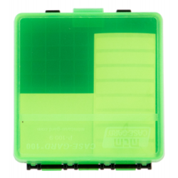 MTM Case Gard P-100 100 Round Flip-Top Ammo Box, 1.2" OAL, Clear Green/Black - P100916T