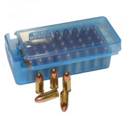 MTM Case Gard P50SS 50 Round Side-Slide Ammo Box, Clear Blue - P50SS4524