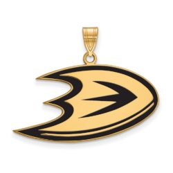 SS 14k Yellow Gold Plated NHL Anaheim Ducks LG Enamel Pendant