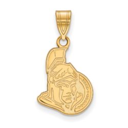 SS 14k Yellow Gold Plated NHL Ottawa Senators Medium Pendant