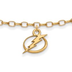 SS 14k Yellow Gold Plated NHL Tampa Bay Lightning Anklet, 9 Inch