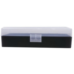 Berrys Bullets 408 .40 S&W/.45 ACP/10mm 50 Round Flip-Top Ammo Box, Clear/Black - 67425