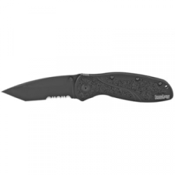 Kershaw Blur 3.4" Serrated Tanto Assisted Folding Knife, Black - 1670TBLKST