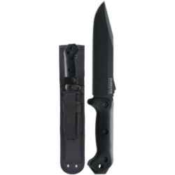 KA-BAR Becker Combat Utility Clip Point Fixed Blade Knife, 7", Black - BK7